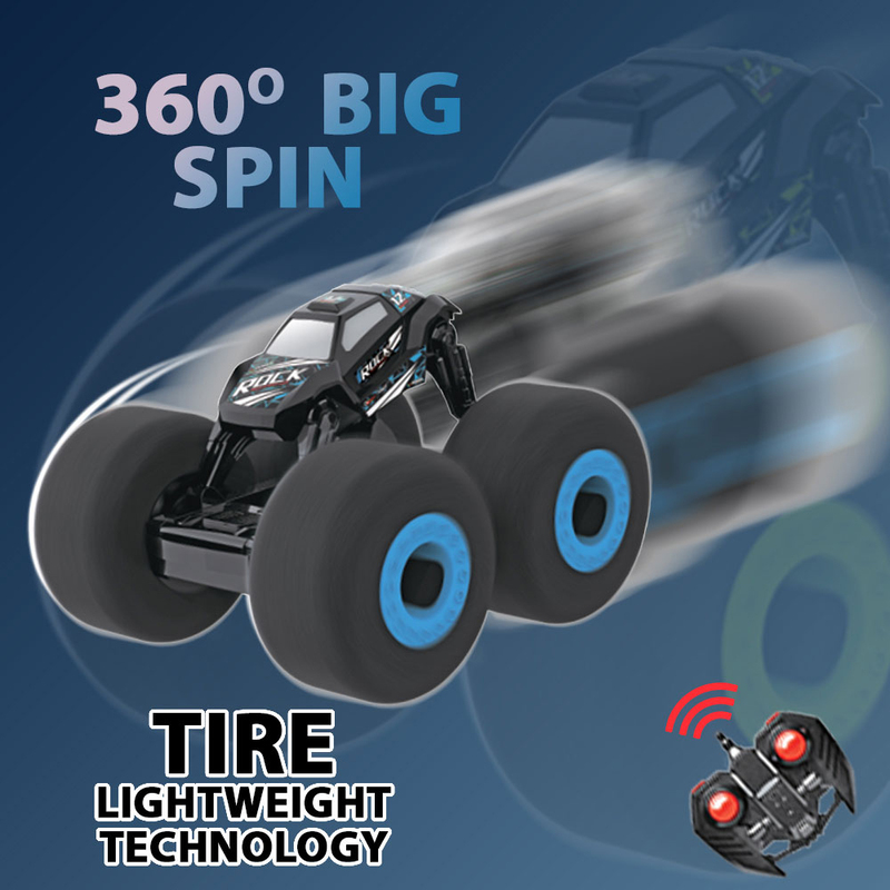 Kidwala 360° Forward & Backword Rotation Remote Control Stunt Car, Blue, Ages 3+
