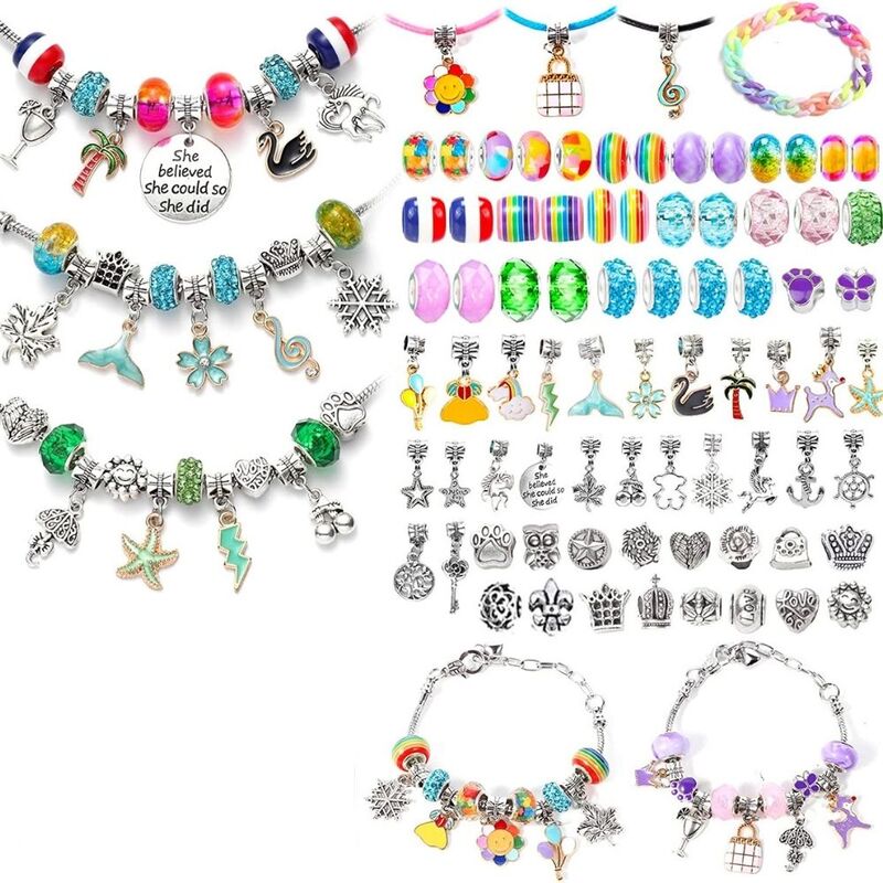 FITTO Bracelet Making Supplies Set - DIY Jewelry with Beads and Charms