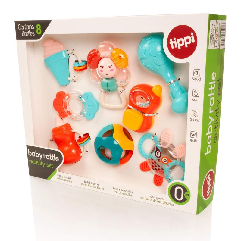 FITTO Sensory Teether for Babies, Colorful and Safe BPA-Free Toy for Teething-8pcs