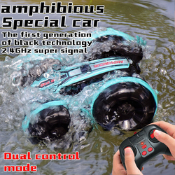 Kidwala Amphibious 2.4 GHz Remote Control Waterproof Stunt Car, Blue, Ages 8+