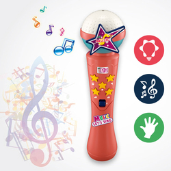 Kidwala Karaoke Microphone with Built in Music and Flashing Light, Red, Ages 3+