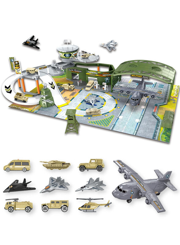 FITTO 50 PCS Military Army Toy Building Playset, Military Toy Air Base Model Building, Camo Green