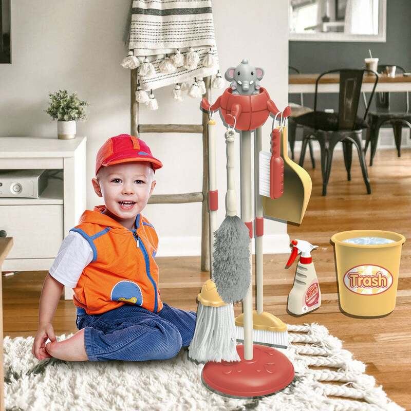 FITTO Detachable Housekeeping Cleaning Pretend Play Toy Set for Kids,