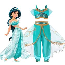 FITTO Princess Jasmine Costume for Kids Inspired Costume, size 130