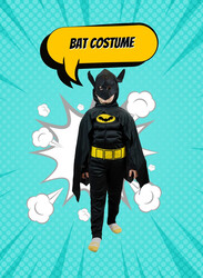 FITTO kids costume set for kids, Batman Costume for kids with pants, Mask, and accessories, Medium