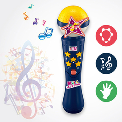 Kidwala Karaoke Microphone with Built in Music and Flashing Light, Blue, Ages 3+