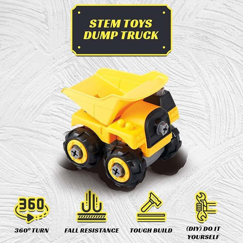 FITTO Take Apart Engineering Car Dumper Truck for Boys with Screwdriver Play Kit STEM toys for 3 Year Old