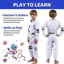 FITTO Children's Party Game Astronaut Costume - Rocket Space Suit Design for Role-Playing, Halloween, and Cosplay