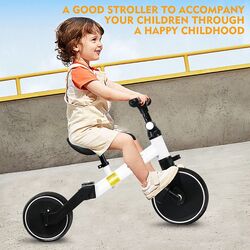 FITTO Adjustable Tricycles for Toddlers with Push Handle and Comfortable Seat