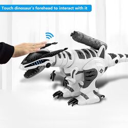 FITTO Interactive Robotic Dinosaur Toy - Programmable Robot Raptor with Realistic Movements and Sounds