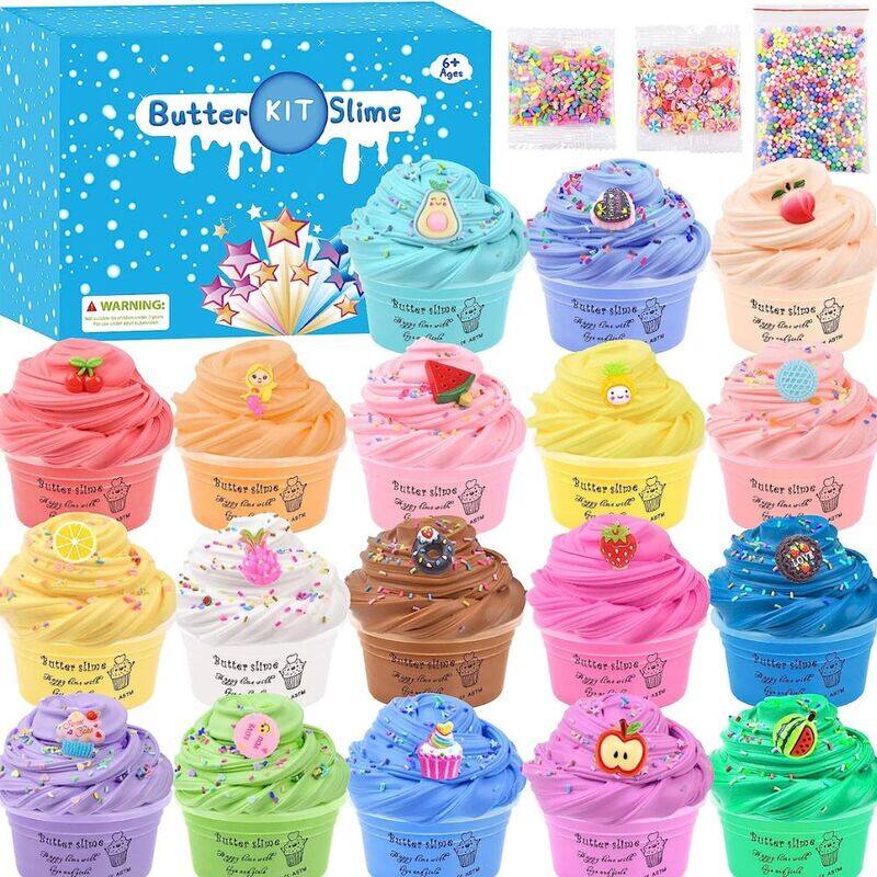 

Kidwala FITTO Mermaid Surprise Slime Kit with Glitter, 18 pcs