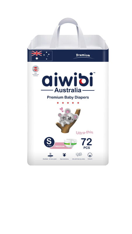 Aiwibi Premium Diaper Size 2, S 4-8kg,72pcs