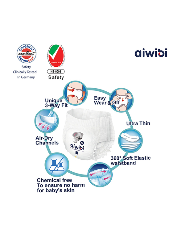 Aiwibi Lovely Thinker Ultra Thin Premium Baby Pants, Size XL, 13-18 kg, 22 Count