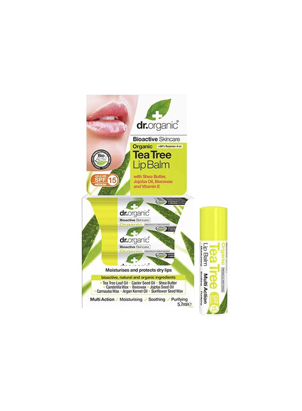 

Dr.Organic Tea Tree Lip Balm, 5.7ml, Green/White