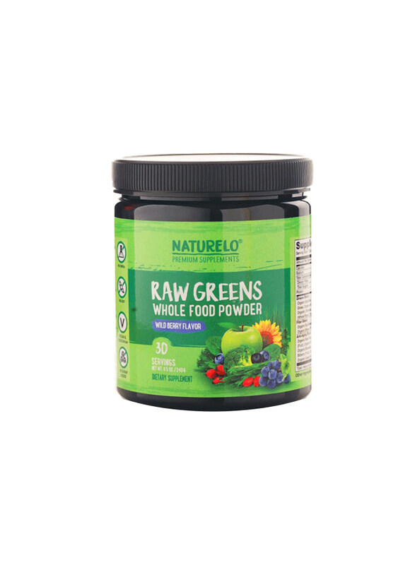 

Naturelo Raw Greens Wild Berry Flavor Whole Food Powder, 60 Servings, 44oz