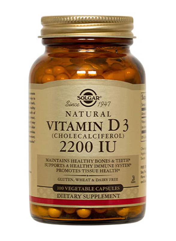 

Solgar Vitamin D3 (Cholecalciferol) Dietary Supplement, 55mcg (2200iu), 100 Vegetable Capsules