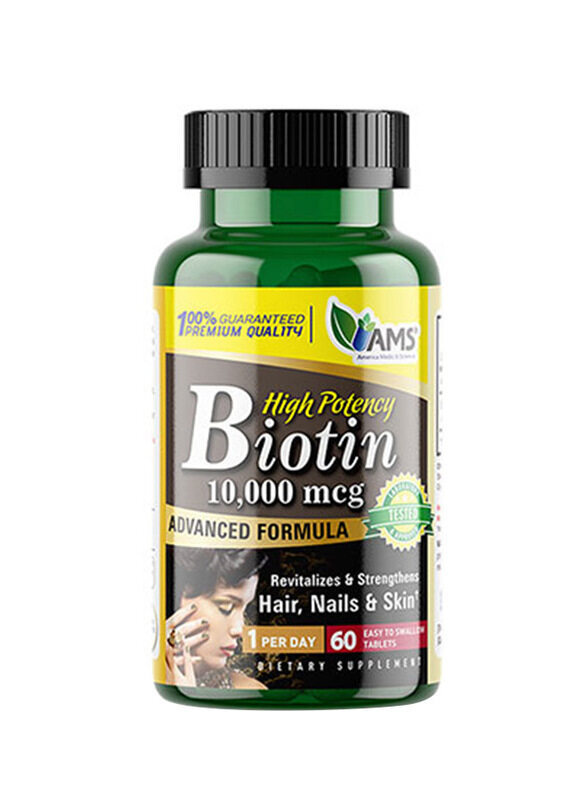 

AMS Biotin Dietary Supplement, 10000mcg, 60 Tablets