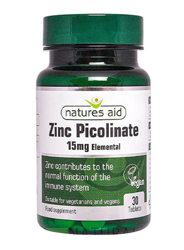 

Natures Aid Zinc Picolinate Food Supplement, 15mg, 30 Tablets