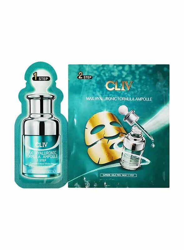 

Cliv Max Hyaluronic Formula Ampoule Gold Foil Mask 2 Step, 1 Sachet