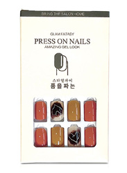 Glam Fatasy Press On Nails Amazing Gel Look Artificial Nails Set, F674 13, Multicolour