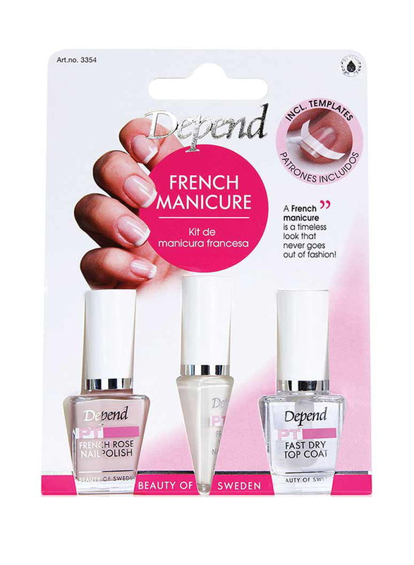 Depend PT French Manicure Kit, 3 Pieces, White