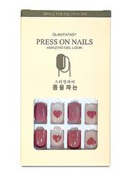 Glam Fatasy Press On Nails Amazing Gel Look Artificial Nails Set, F674 12, Multicolour