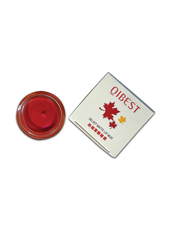 Qibest Velvet Matte Lip Mud Lip Balm, White Peach 01, Red