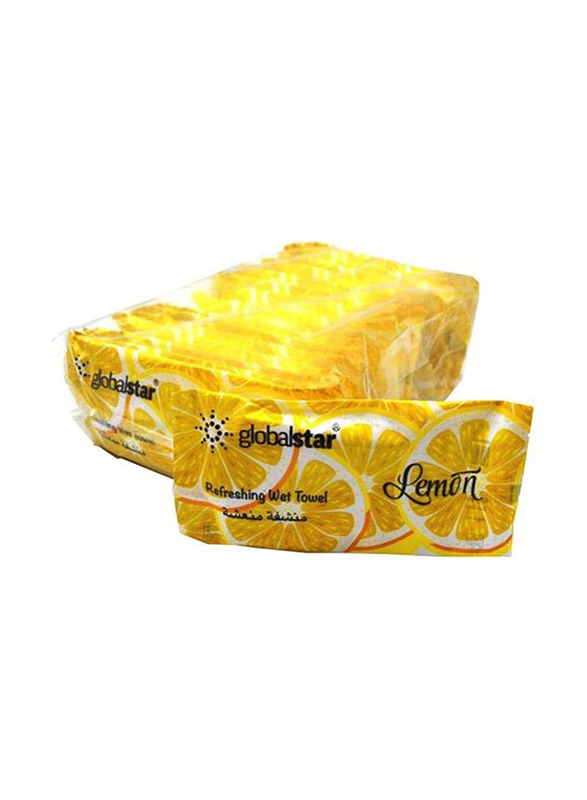 Global Star Refreshing Lemon Wet Towel Set, RT01, 20 Pieces