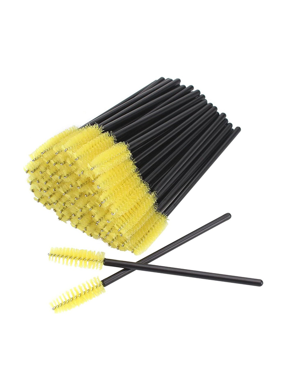 Disposable Eyelash Mascara Brushes Makeup Tool, Yellow