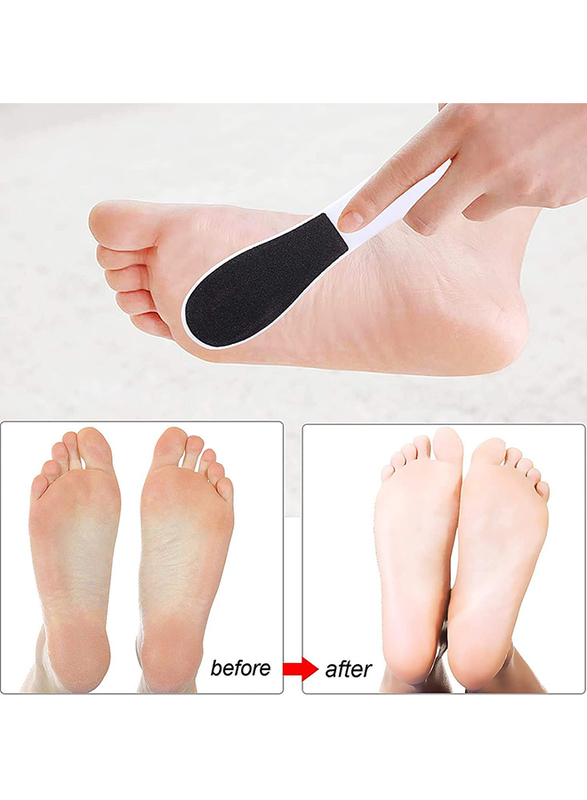 Double Sided Foot Files, 4 Pieces, Black/White