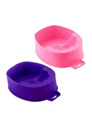 Convenient Nail Art Tips Soak Bowl Tray, Purple