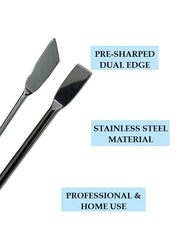 Professional Nail Cuticle Pusher Stainless Steel, 2-Piece, Silver