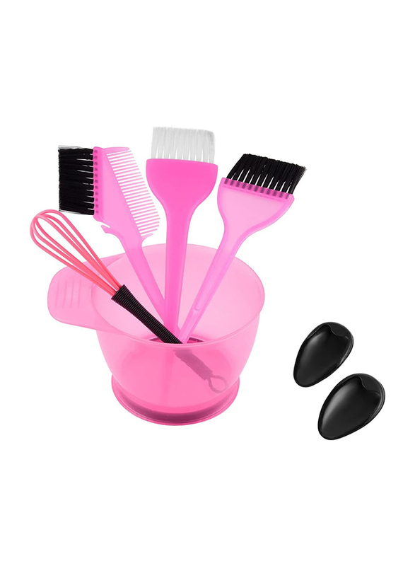 La Perla Tech Hair Dye Brush and Bowl Set, 6 Pieces, Pink