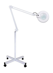 20 Diopter Facial Magnifying Lamp with Rolling Floor Stand, White