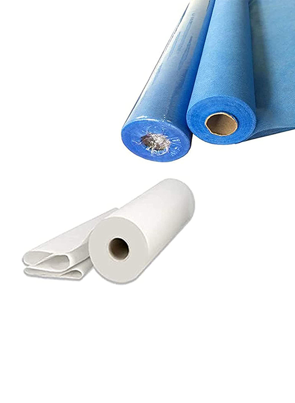 I.E Non Woven Disposable Bed Sheet with Italian Bed Tissue Roll, Blue