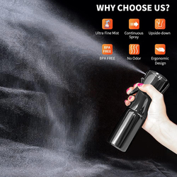 Professional Hair Spray Mist Bottle, 2 Pieces, Black, 300ml