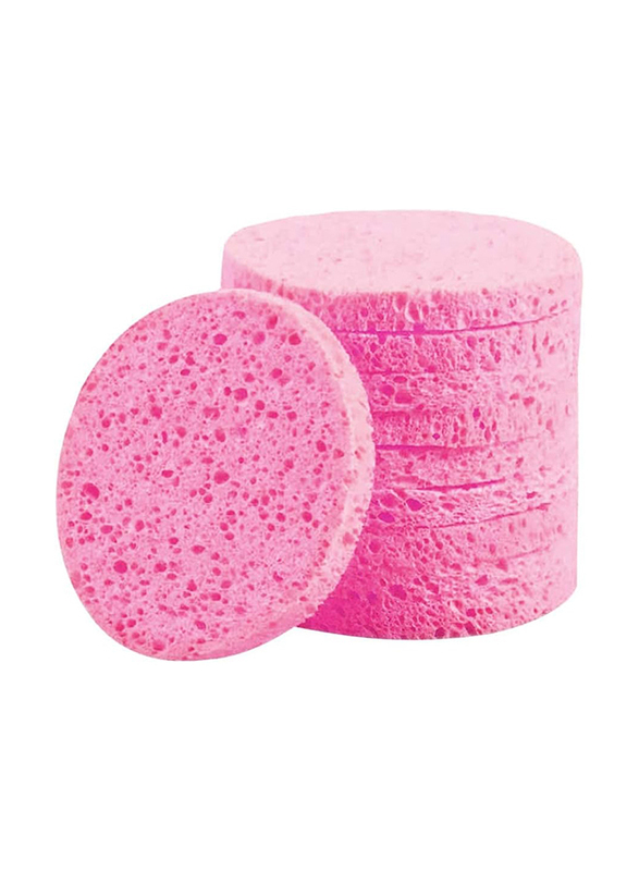 Natural Cellulose Facial Sponge, 25 Pieces, Pink