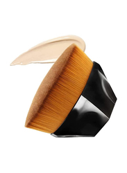 Flawless Flat Top Foundation Brush with Bonus Protective Case, Black/Brown