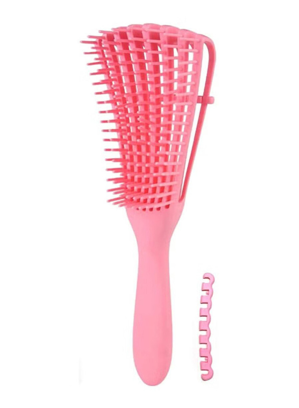 La Perla Tech Flexi Detangling Brush for Curly Hair Wet Thick Kinky Hair, Pink, 1 Piece