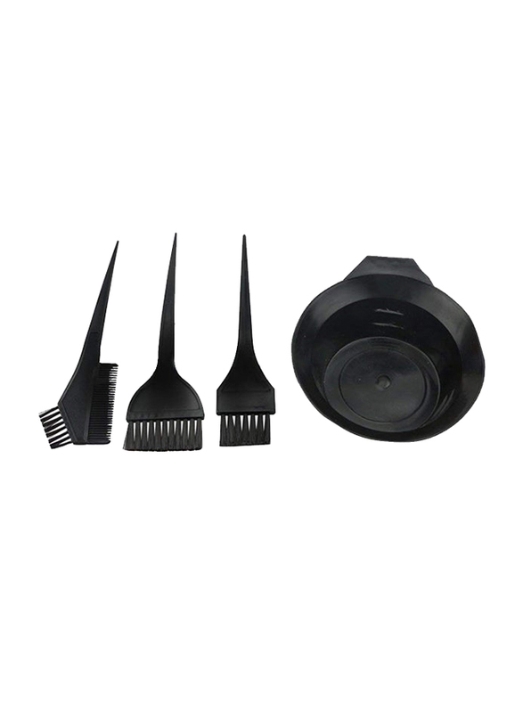 Hair Colouring Tool Set, 4 Pieces, Black