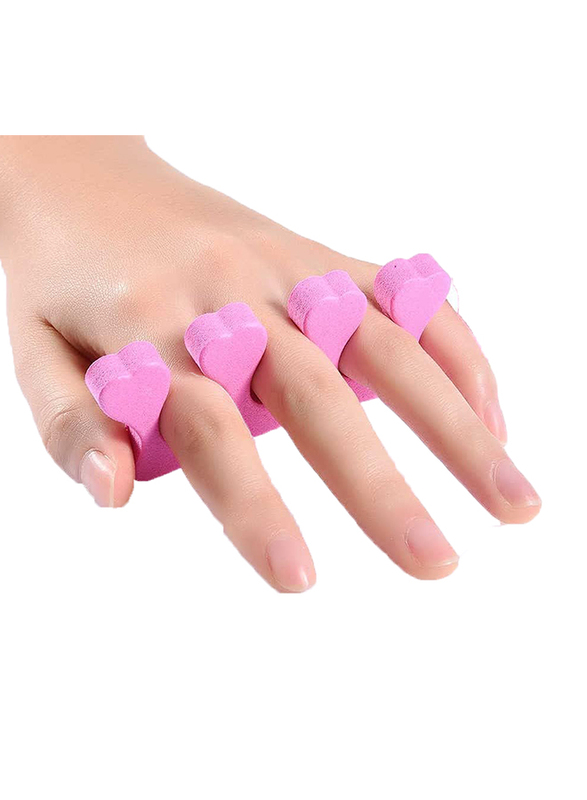 Soft Foam Sponge Finger Separator Nail Art, 50 Pieces, Pink