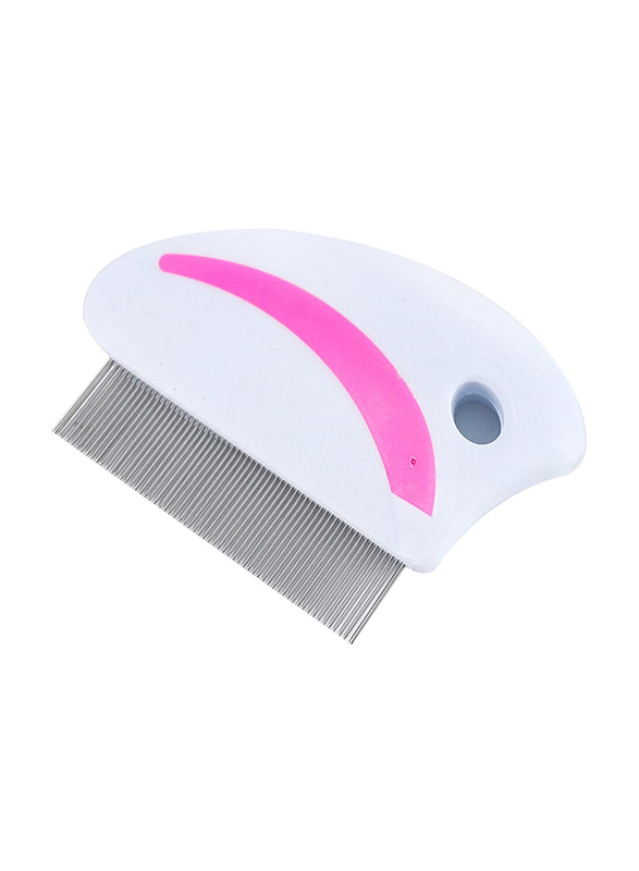 Pet Grooming Brooch Stainless Steel Casing Pin Fleas Comb Plus Hoodie for Cat, White