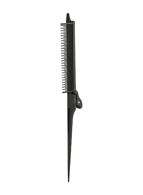 La Perla Tech Tail Clip Highlighting Non Slip Handle Comb, Black
