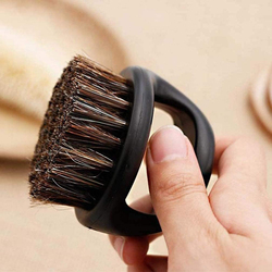 Horse Bristle Portable Cleaning Beard Brush for All Hair Types, Black