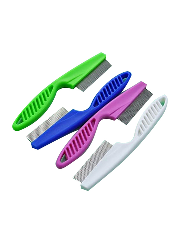 14cm Stainless Steel Comfort Flea Hair Grooming Comb for Cat & Dog, Lavender