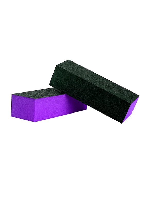 Bysiter Nail Buffer Sanding 4 Way Block, 10-Piece, Black/Purple