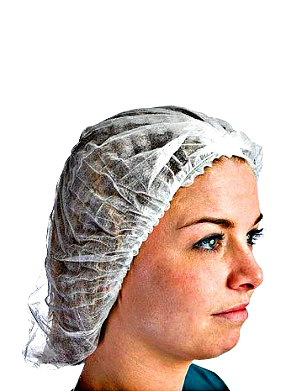 Disposable Hair Net Bouffant Caps, White, 200 Pieces