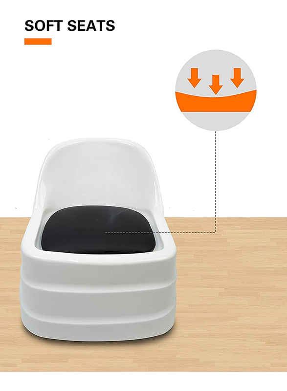 La Perla Tech Ceramic Salon & Spa Stool Chair, White