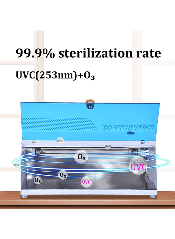 La Perla Tech UV Salon Tools Sterilizer Cabinet, White/Blue