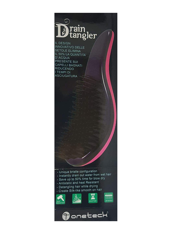 Onetech Anti-Static Plastic Hair Brushes, Pink/Black